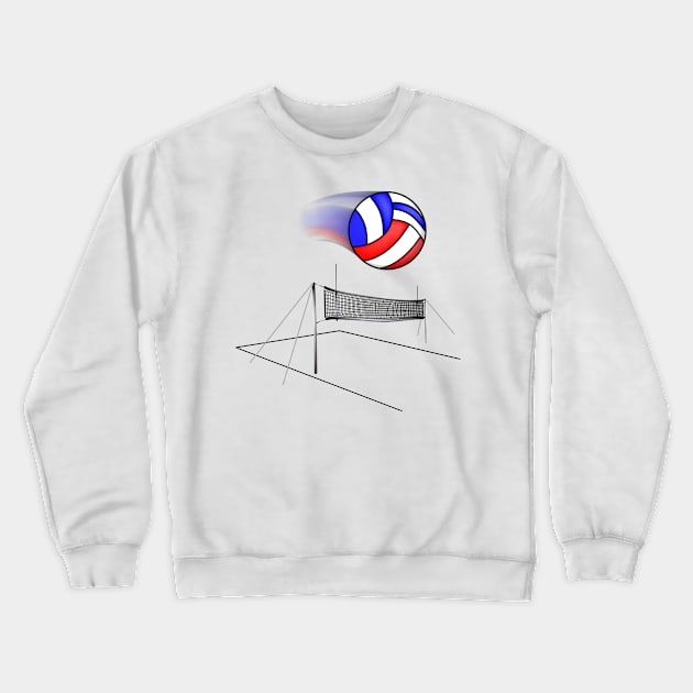 Volleyball Flies Over The Net Crewneck Sweatshirt by KeeganCreations